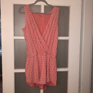 Pink and white romper